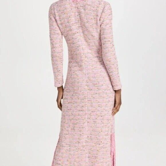 Alexis Kassandra Pink Tweed Maxi Sweater Dress Women's Small - Picture 4 of 16